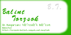 balint torzsok business card